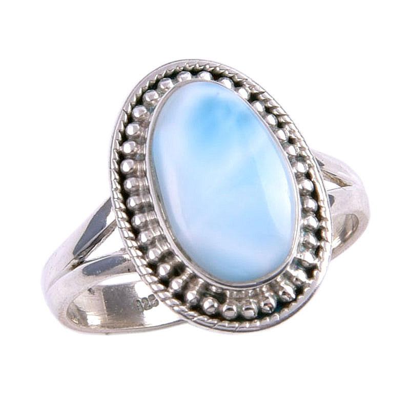 Darčekový prsteň Natural Republic Larimar Gemstone 925 zo striebra S.7 R4N42