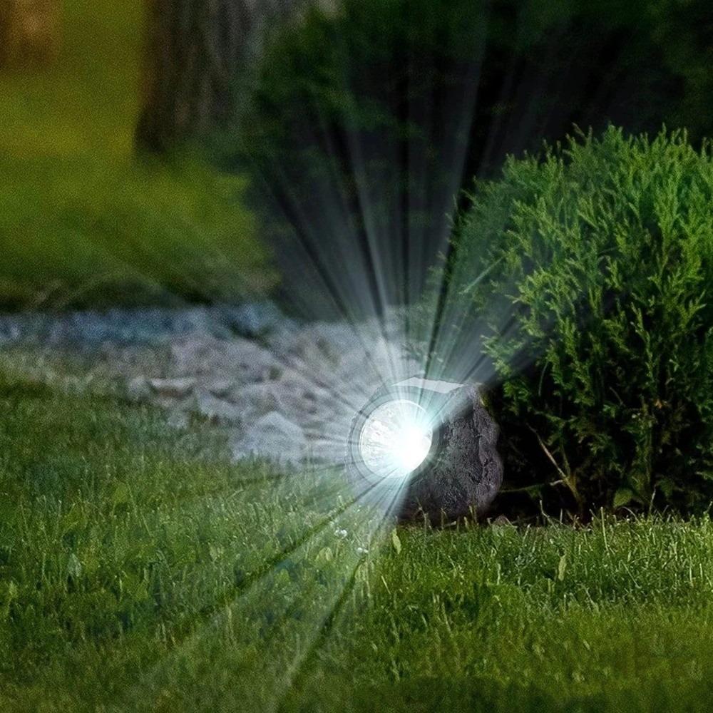 Waterproof Solar Powered Light Resin Rock Stone Stone Solar Light Simulation Stone Lights  Garden