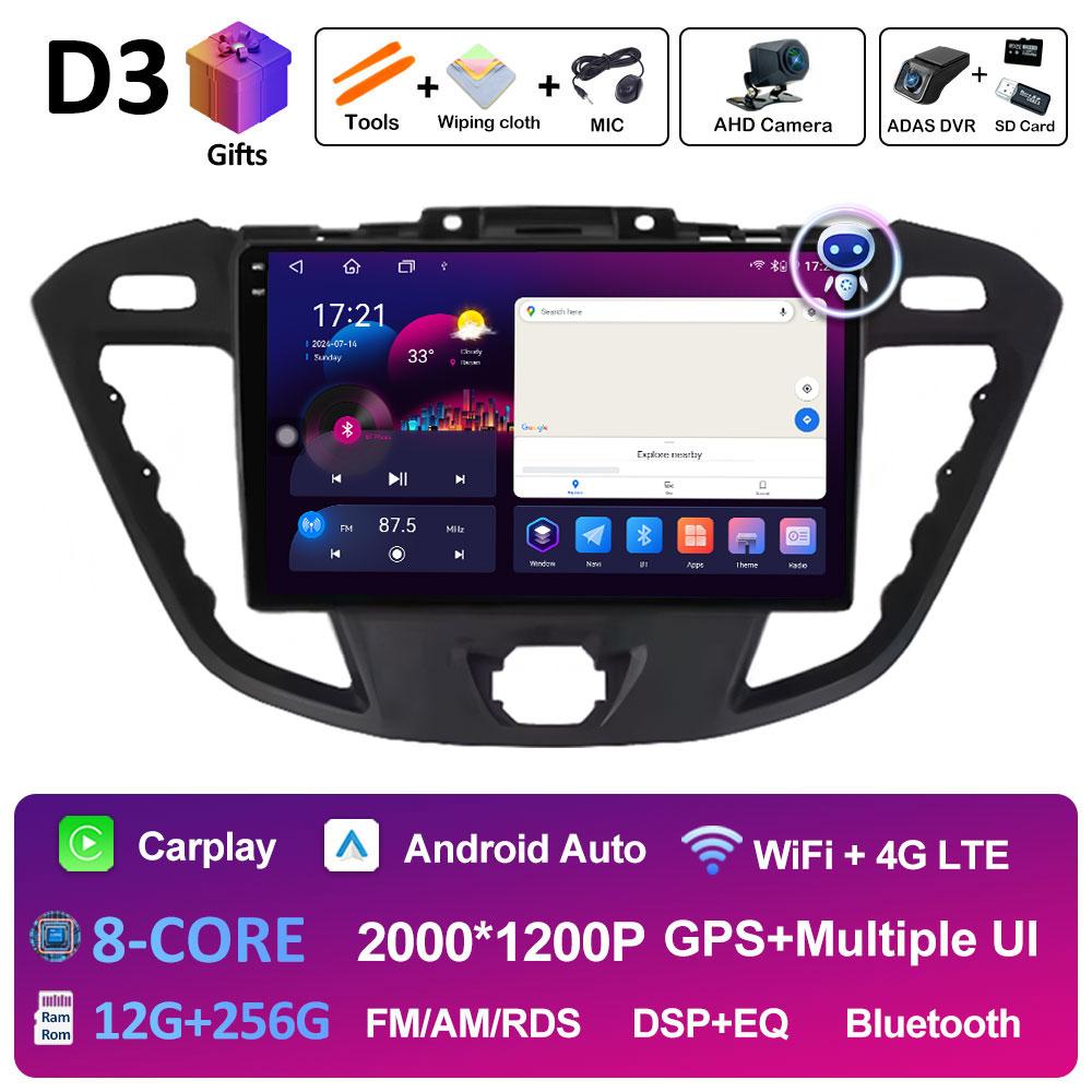 For Ford Tourneo Custom 1 I Transit 2012 2013 2014 2015 2016 - 2021 Car Multimedia Video Radio Player Bluetooth DSP Stereo WIFI