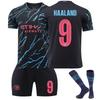 Man City Haaland Set Maglia da Calcio per Bambini Nero Attrezzatura Sportiva Partita di Allenamento Kit da Calcio Bambini