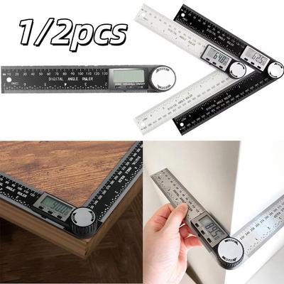 1/2pcs 2 In 1 Digital Angle Detector Scale for Woodworking Measurement Tools High Accuracy Mutifunction Tools