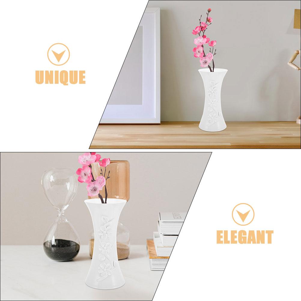 2 Stück Pflaumenvase Heimdeko Kleine Blume Tisch-Mittelstücke Ornamente Kunststoffvasen Behälter Pflanzgefäß