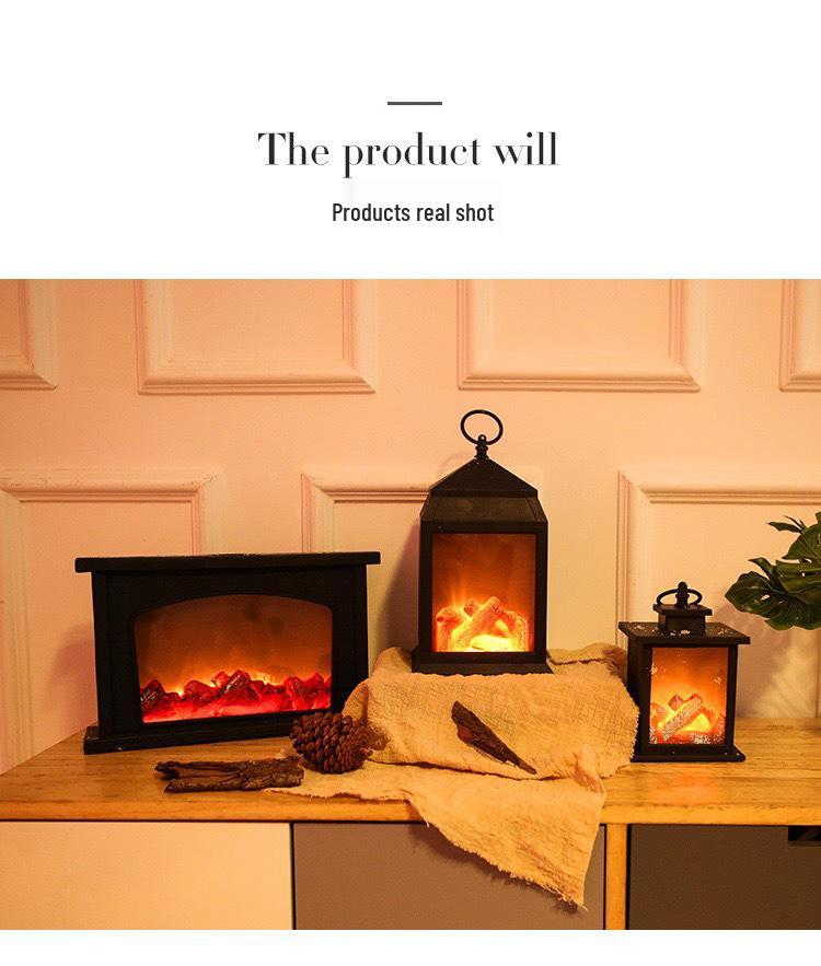 Nordic LED Flame Fireplace Lamp - Decorative Christmas Home Ornament