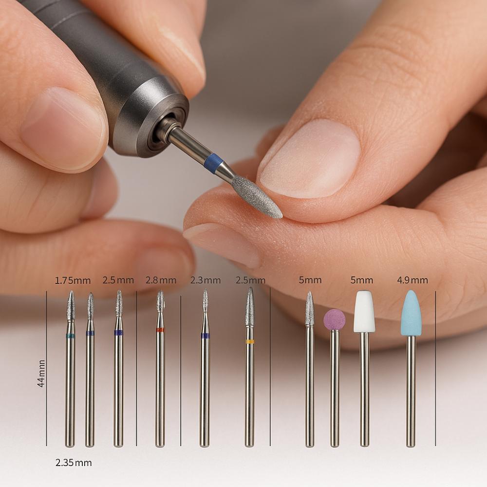10Pcs Russian Style Nail Art Drill Bit Kits Manicure Grinding Head  for Manicure Machine