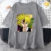 New Anime Meliodas Graphic Print T Shirt Crew Neck Short Sleeve Fashion Streetwear Harajuku Anime T Shirt Tops