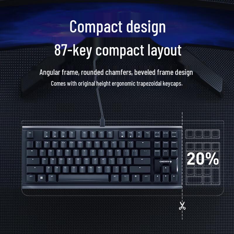 Cherry MX1.1 Snowfield Aurora 87-Key RGB Mechanical Gaming Keyboard
