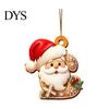 Reusable Acrylic Snowflake Berry Ornaments 2D Flat Christmas Ornaments, Gingerbread Letter Pendant with Santa Claus, Decorative Cookie Initial