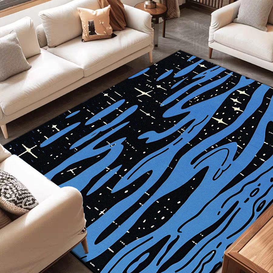 Modern Abstract Style Living Room Rug Non-slip Bedroom Decor Aesthetic Carpet Soft Customizable Sofa Table Mat Easy Cleaning