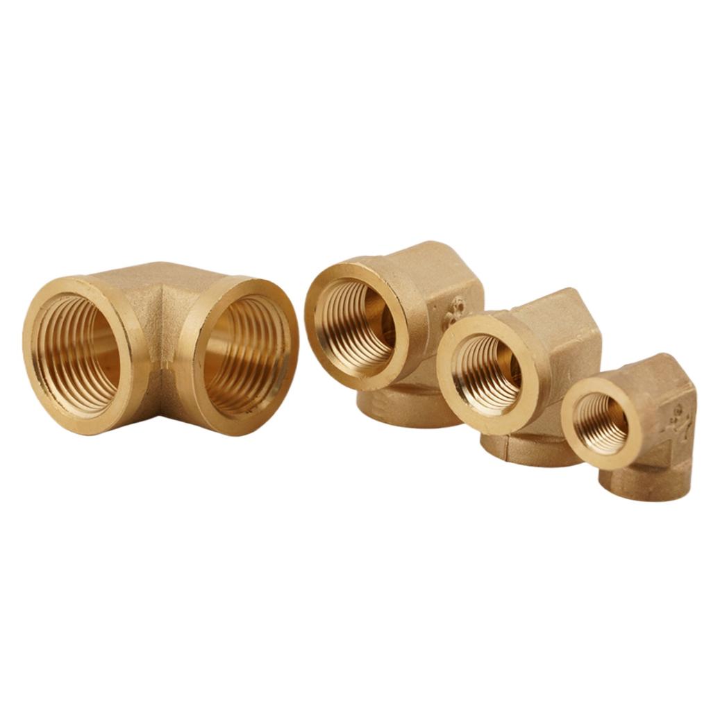 1/8" 1/4" 3/8" 1/2" NPT Female Equal Elbow 90 Degree Brass Pipe Plumbing Fitting Connector 150C 357 PSI Water Gas Oil Block