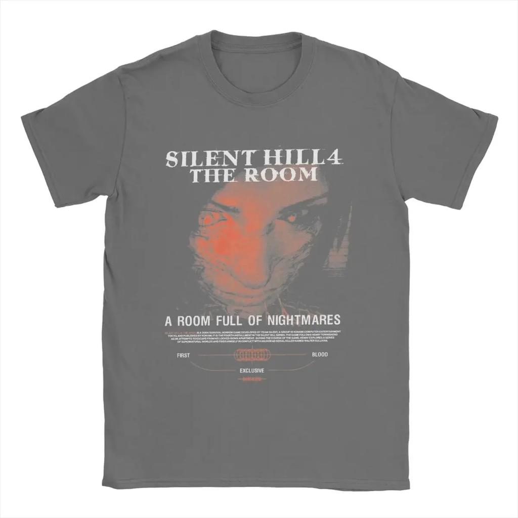 Silent Hill 4 T-Shirts for Men Vintage Pure Cotton Tee Shirt Round Collar Short Sleeve T Shirt Plus Size Tops