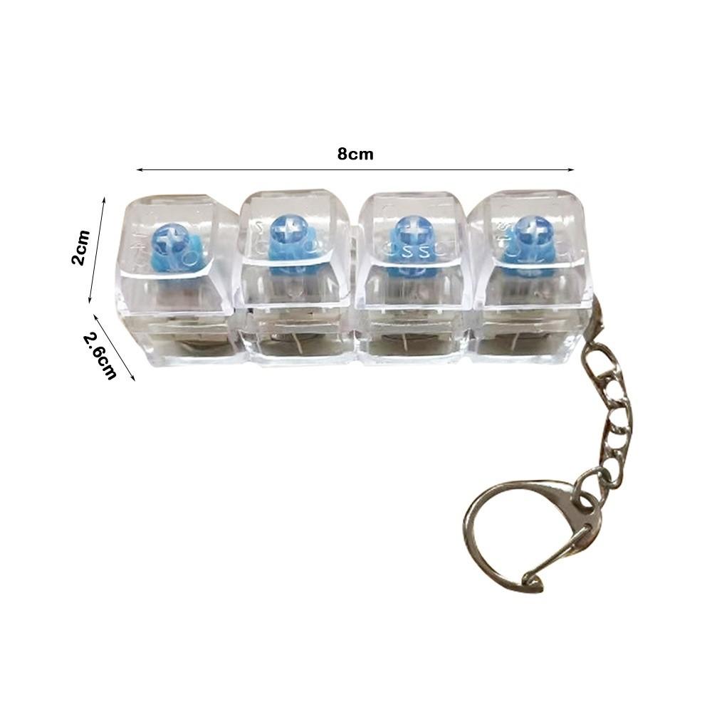 Funny Diy Keycaps Keyboard Fidget Stress Relief Finger Button 4-button Shaft Tester with Keychain Finger Keycaps Work Office
