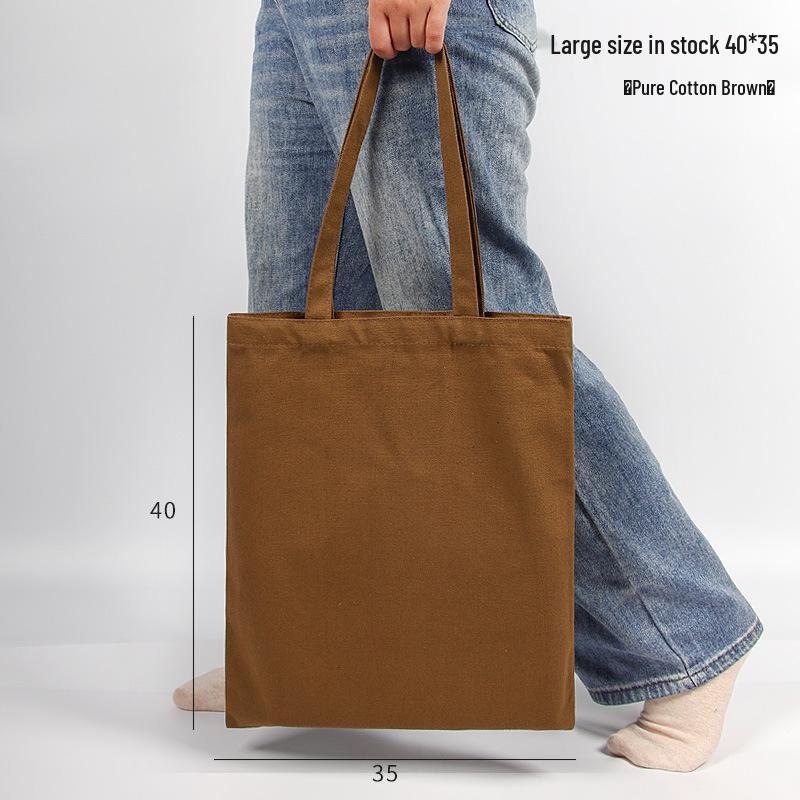 Customizable White Canvas Tote Bag with High-End Feel