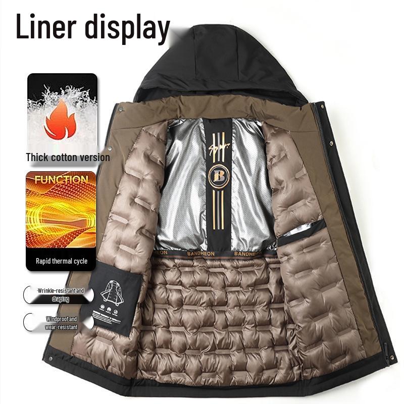 Men's Winter Thick Cotton-Padded Jacket: Warm, Fashionable, Casual Outerwear for Middle-Aged Dads
