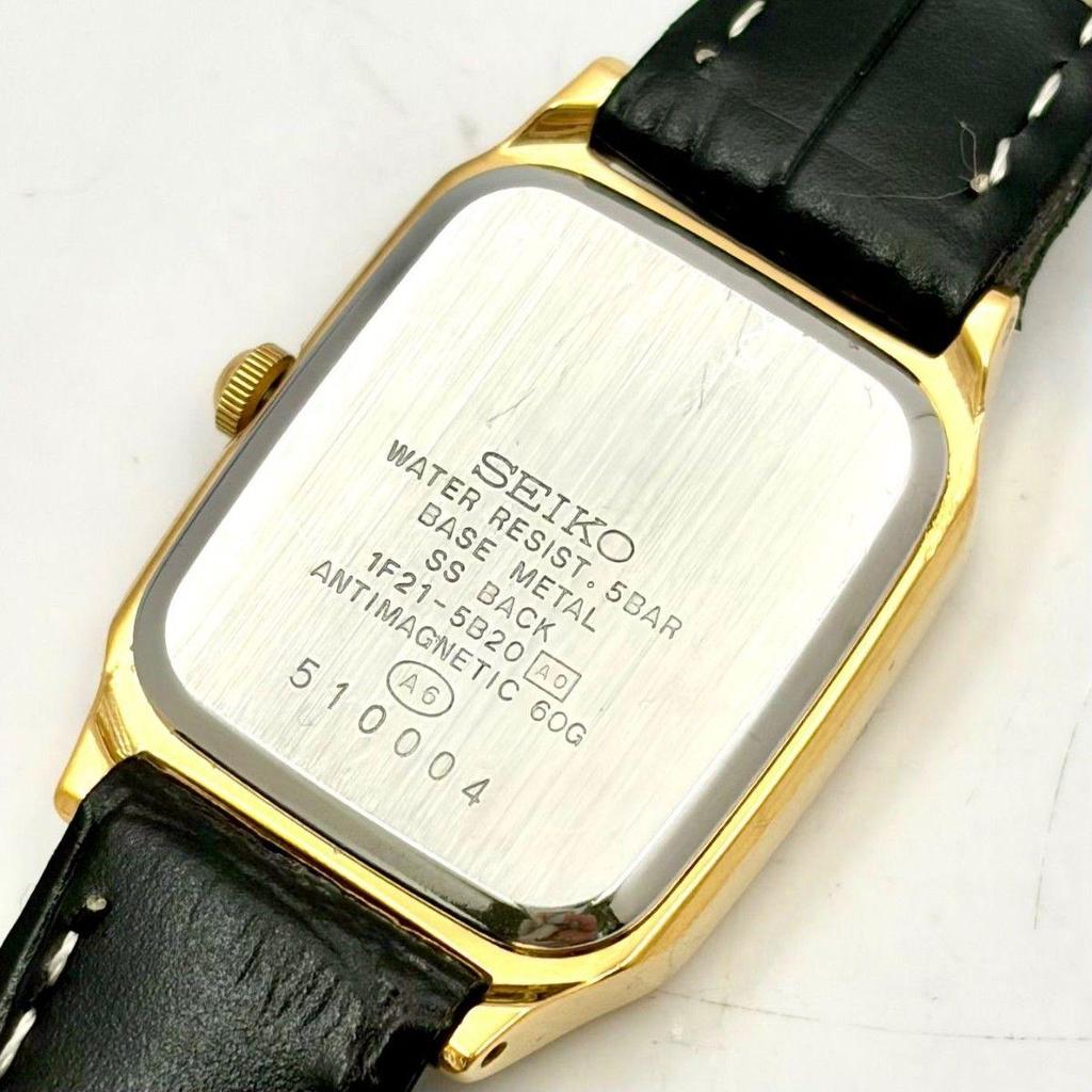 Used [Beautiful Condition/New Battery] SEIKO SPIRIT Ladies Watch Gold 1F21-5B20 510004