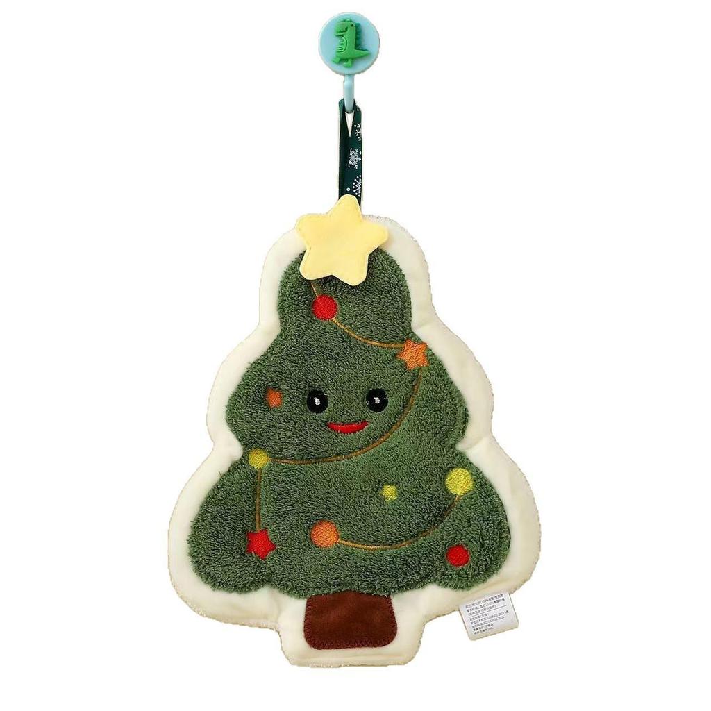 Cartoon Christmas Hand Towel: Cute, Thickened, Absorbent Kitchen & Bathroom Towel for Kids