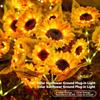Solar Powered Sunflower Light Outdoor Waterproof LED Ground Insert Lawn Lamp For Garden Lawn Courtyard Decoration
