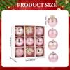 9Pcs Glitter Christmas Ball Ornaments Shatterproof 8cm Xmas Tree Hanging Decorations for Bar Pub Wedding Thanksgiving Garden