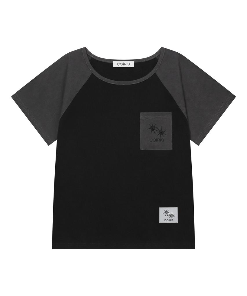 Koiliseu Lash Raglan Contrast Short Sleeve T-Shirt (2 Colors)