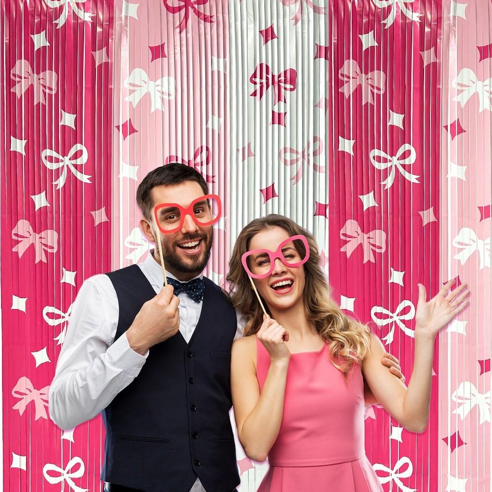 Love Heart Valentine's Day Party Backdrop Plastic Party Curtain Wall Decor  Home Room