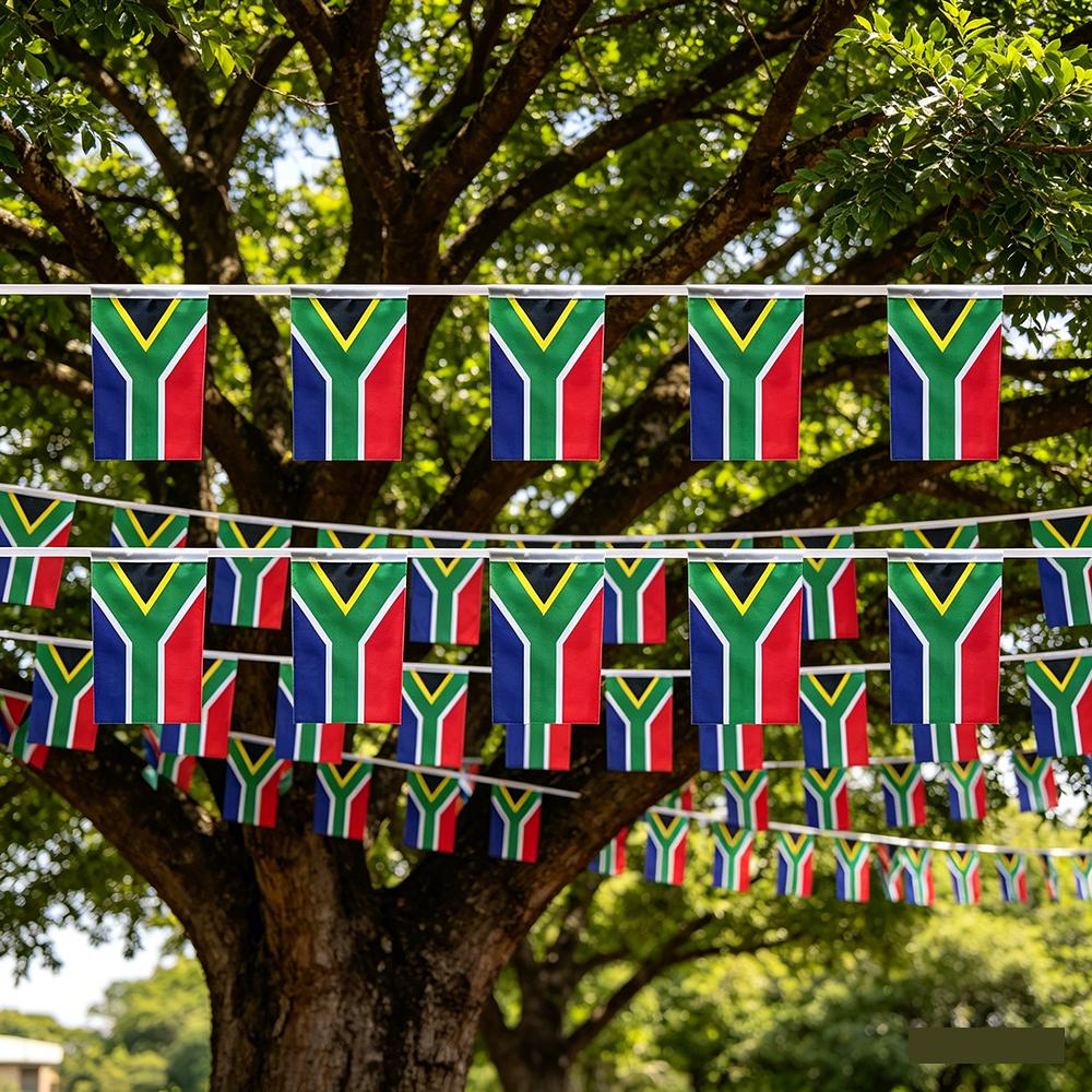 Südafrika Wimpelketten 14x21cm 20 Stück/Los Polyester Südafrika Schnur-Flaggen Wimpelbanner für Festival Party Dekoration