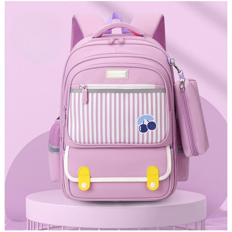 New Primary School Students' Spine Protecting Schoolbags Boys and Girls' Large Capacity Burden Reducing Children Send Pencil Cases and Shoulder Bags.