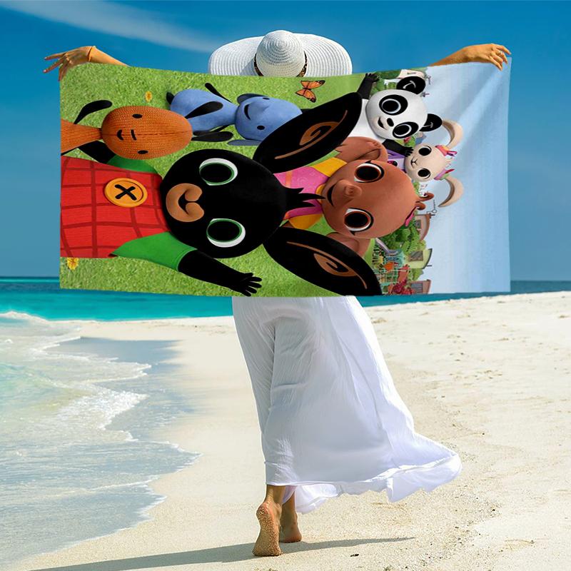 Bing Bunny Fashion Beach Towel: Ideal for Summer Adventures Soft, Absorbent and Quick Drying Suitable for Swimming and Bathing