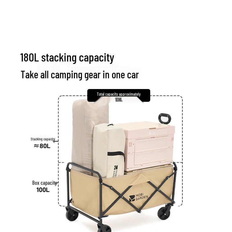 MOBIGARDEN Portable Folding Cart with Brakes