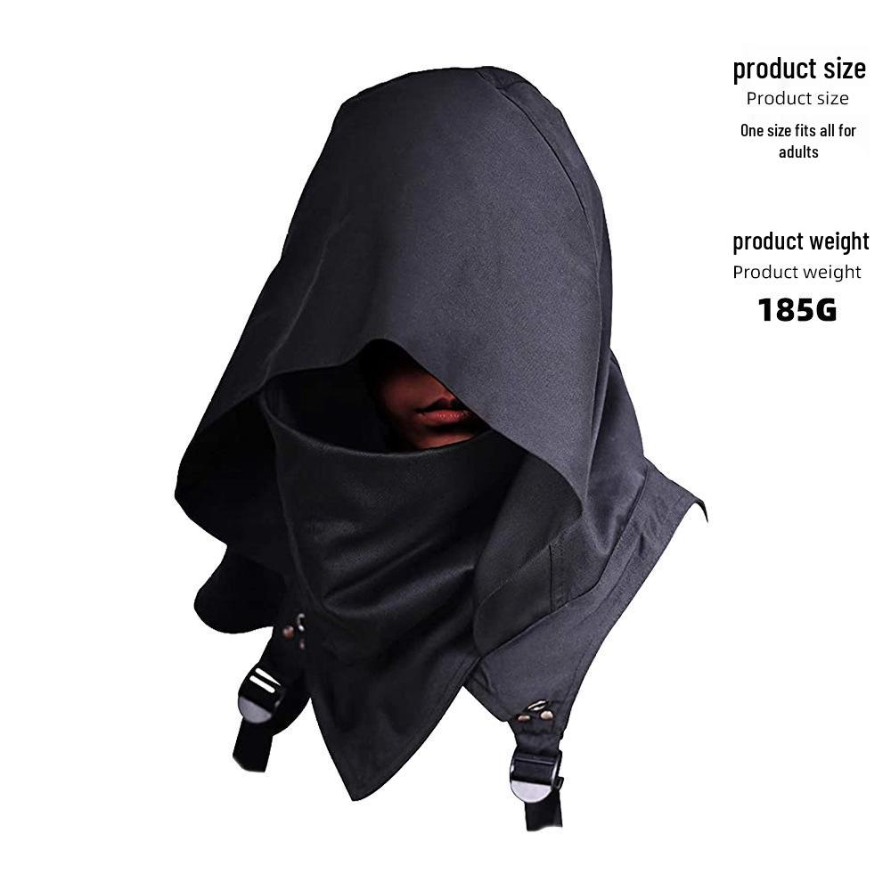 

In Stock: Halloween Cosplay Medieval Hooded Cloak with Cyberpunk Hat One Size (Adult)