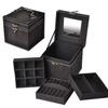 1 Pcs Multi-functional Three-layer Leather Drawer-style Jewelry Box Earrings Lock Jewelry Box Necklace Ring Storage Box