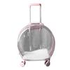 Cat Trolley Case Transparent Breathable Labor Saving Silent Moving Outdoor Rolling Pet Carrier for