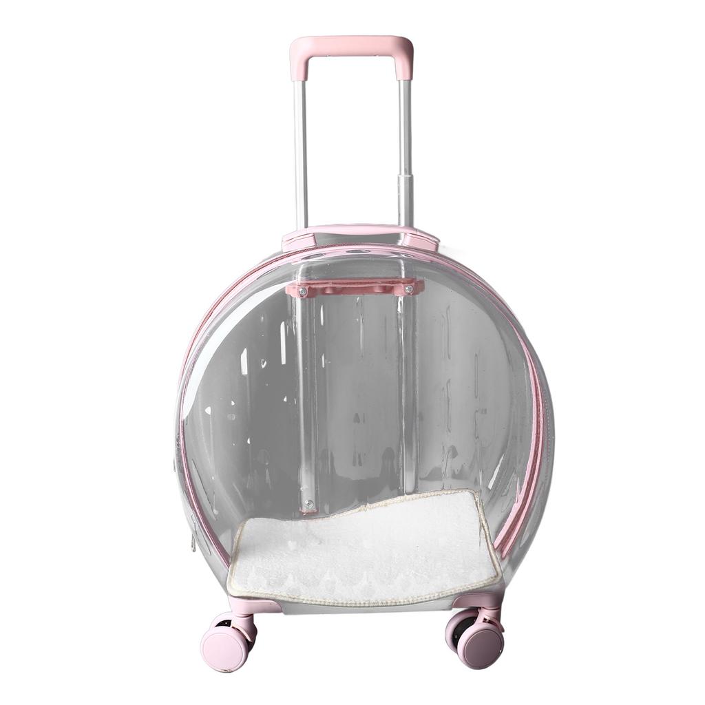 Cat Trolley Case Transparent Breathable Labor Saving Silent Moving Outdoor Rolling Pet Carrier for