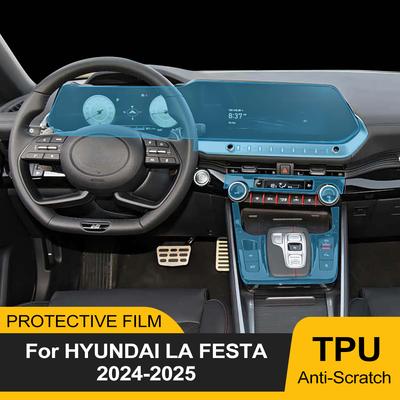 For Hyundai LA Festa 2024 2025 Car Interior TPU Protector Film Center Console Media Dashboard Navigation Pre-cut PPF Sticker