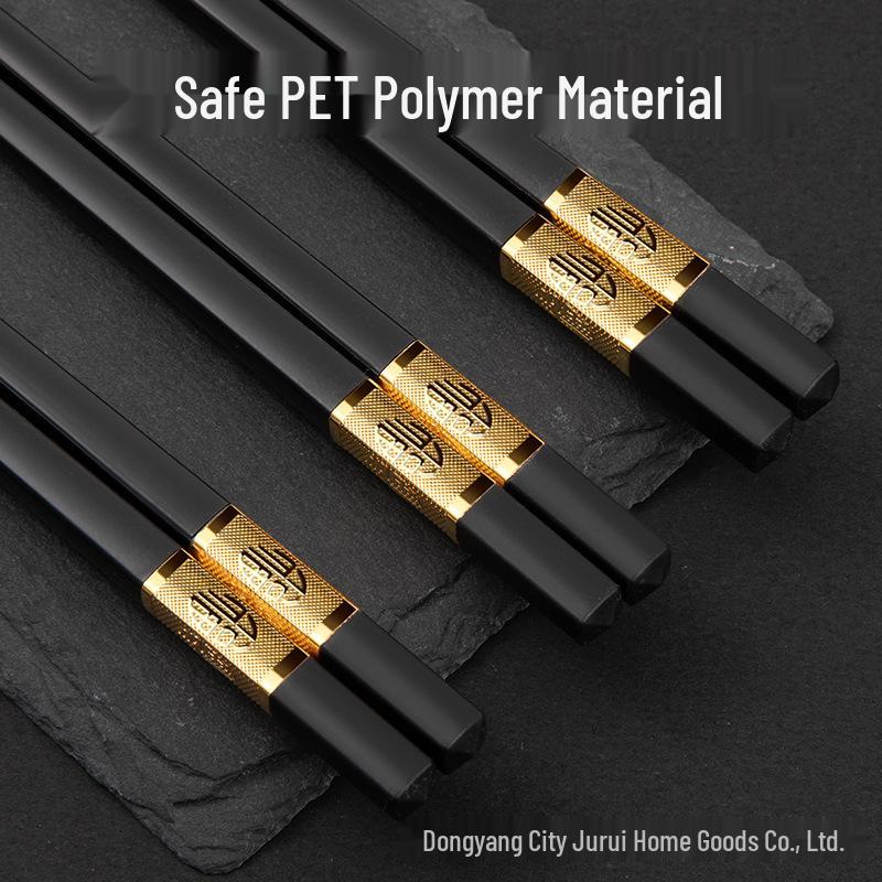 Jin Fu Black Alloy Non-slip Chopsticks for Home and Restaurant Use