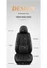 Universal Five-Seater Car Seat Cushion with Leather and Hemp Lumbar Support - All Seasons