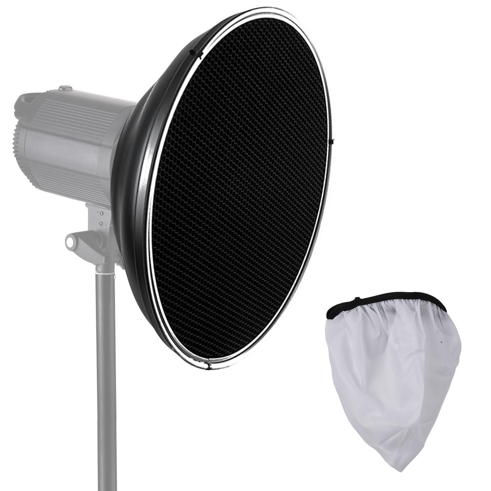 

41.2cm 16in Studio Photography Reflector Beauty Dish Diffuser with Honeycomb Grid & Soft Cloth for Bowens Mount