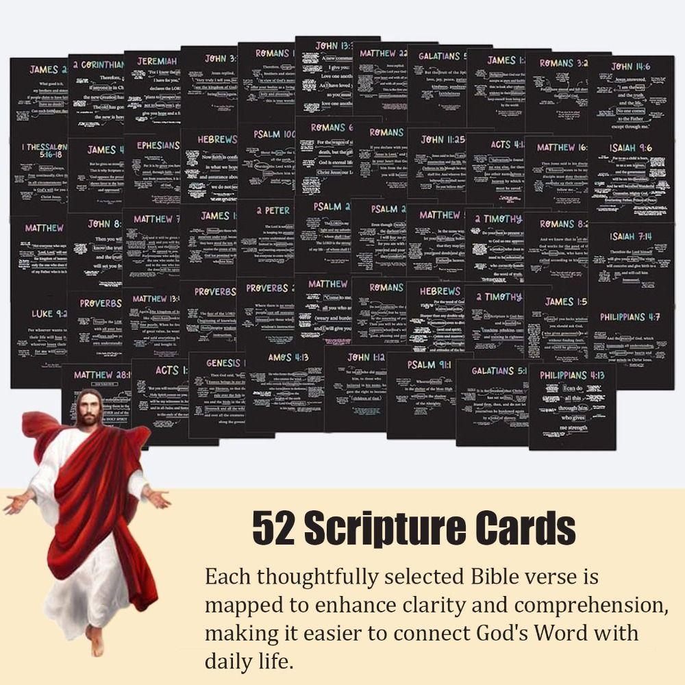52 Cards Scripture Cards With Stand Every Week Bible Memory Verse Cards Set Portable Catholic Prayer Card Christian Bible Gifts