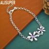 925 Sterling Silver Exquisite AAA Zircon Fireworks Bracelet Gift Jewelry