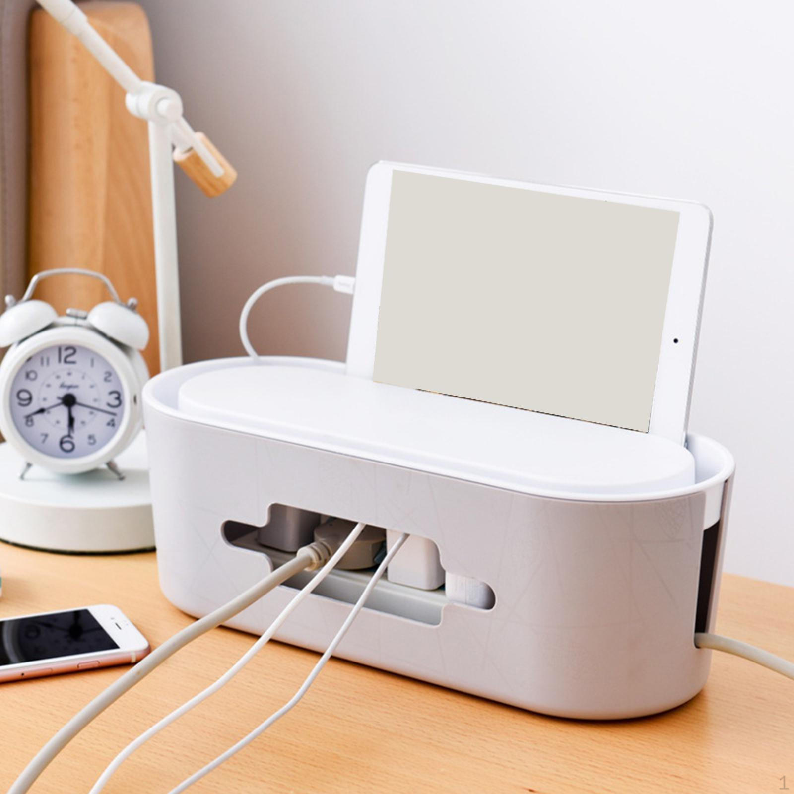 

Cable Management Box Power Strips Organizer 32x13x11cm Lightweight Accessory Versatile with Phone білий