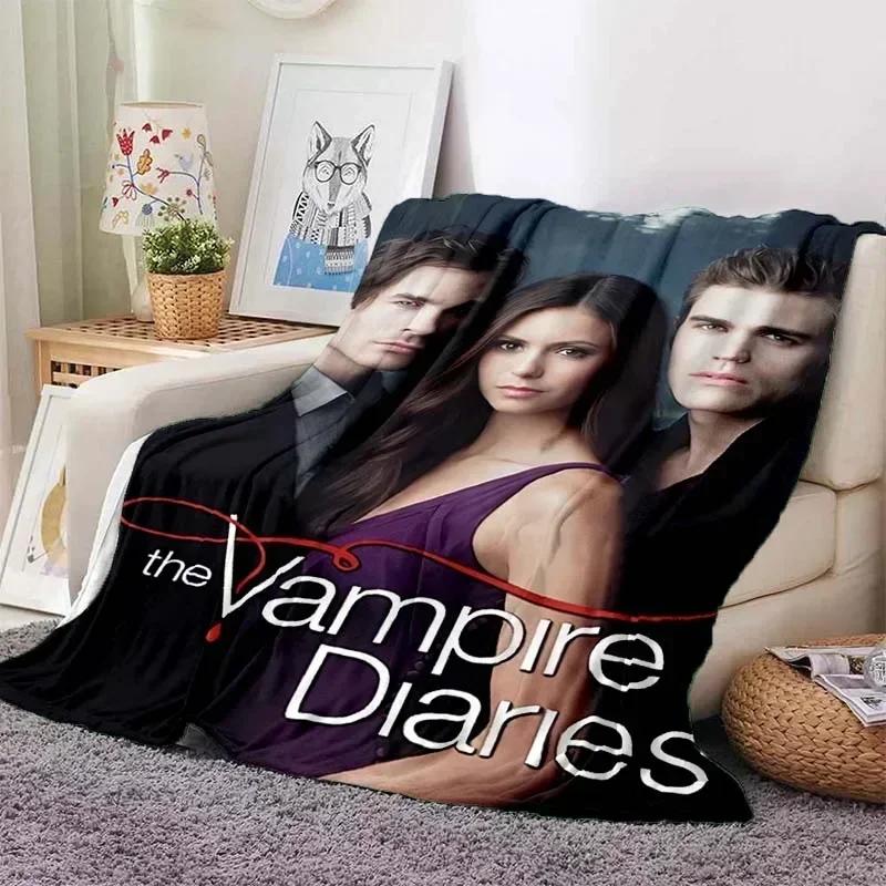 The Vampire Diaries 3D Printed Flannel Plush Blanket Bedspread Sofa Lazy Blanket Outdoor Lunch Break Blanket Travel Quilt Cover