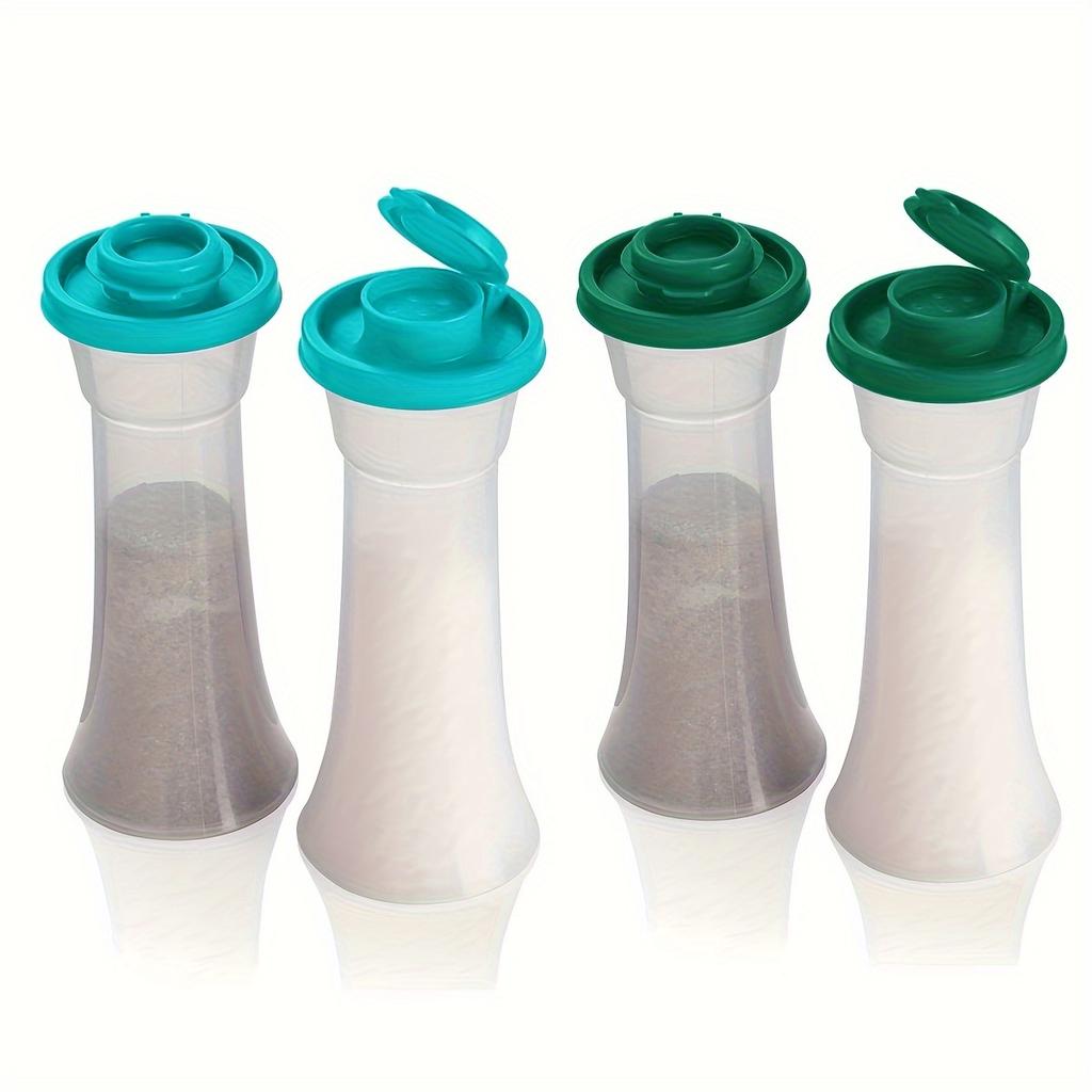 [Moisture Proof] Plastic Salt and Pepper Shakers with Lids | 2pcs | Plastic | Moisture Proof, Timer Covered | Home Kitchen, Restaurant, Camping