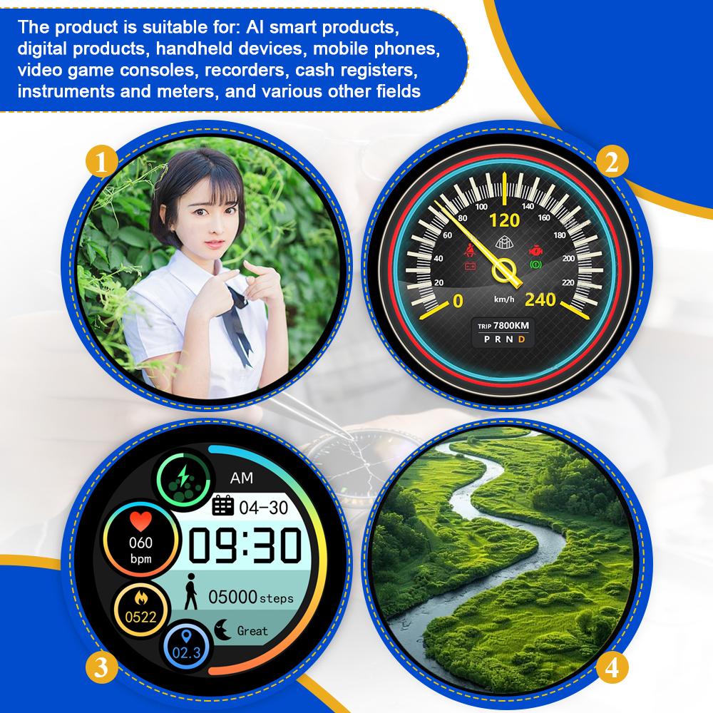 2.1 Inch TFT LED Display Module Round Screen HD IPS 480*480 SPI RGB Interface MIPI HDMI Driver ST7701S Capacitive Touch Screen