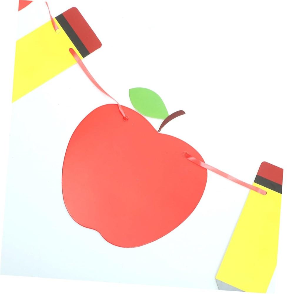    2 Sets Back-to-School Banner Party Flags – Colorful Pencil & Apple Hanging Decorations For Classroom, School Celebrations, Bulletin Boards         