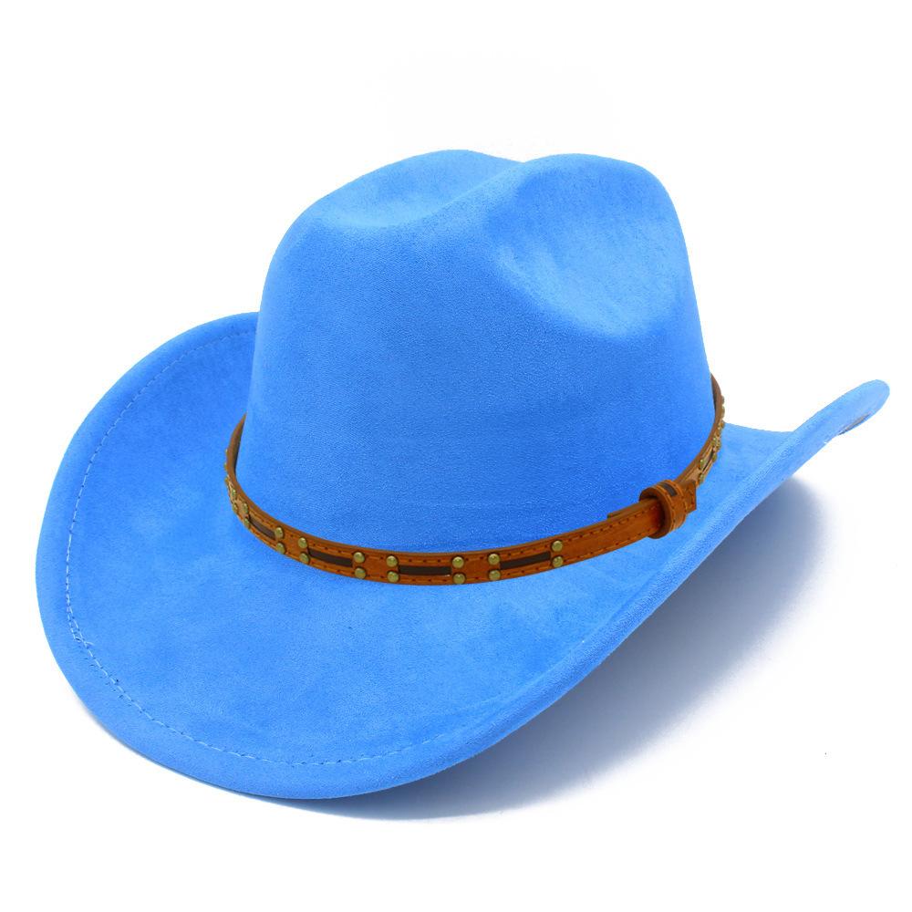 Multi-color Optional High-quality One-word Top Classic Simple Western Cowboy Hat Tan Leather Rivet Accessories Top Hat