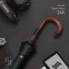 Wooden Long Handle Umbrella Curved Handle Oversized Reinforcement Thickened Strong Wind-Resistant Storm Special Men Double Home High-End