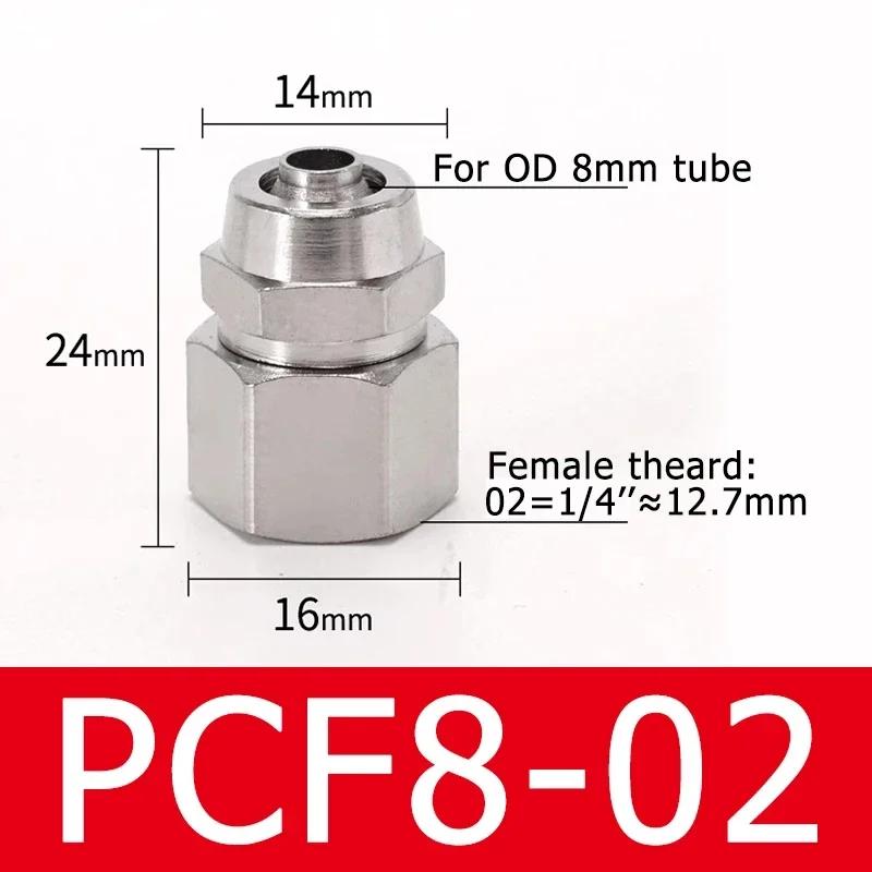 Pneumatic Hose Fittings Quick Screw Connector Copper Nickel Plating PF 6 8 10mm Fast Twist Joint Female Thread 1/8 1/4 3/8 1/2