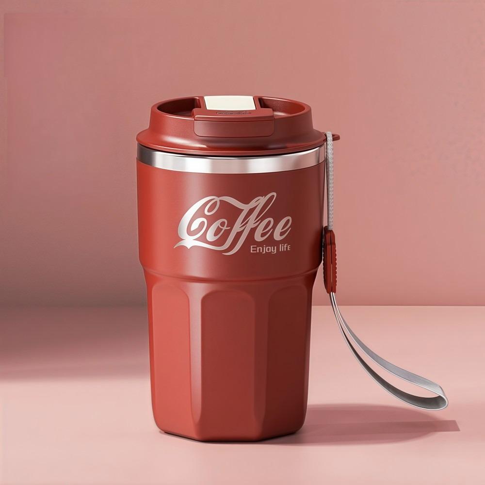 

Термокухоль з подвійними стінками, Ізольована чашка для пиття, Портативна чашка для молока та кави, Для хлопчиків та дівчаток червоний