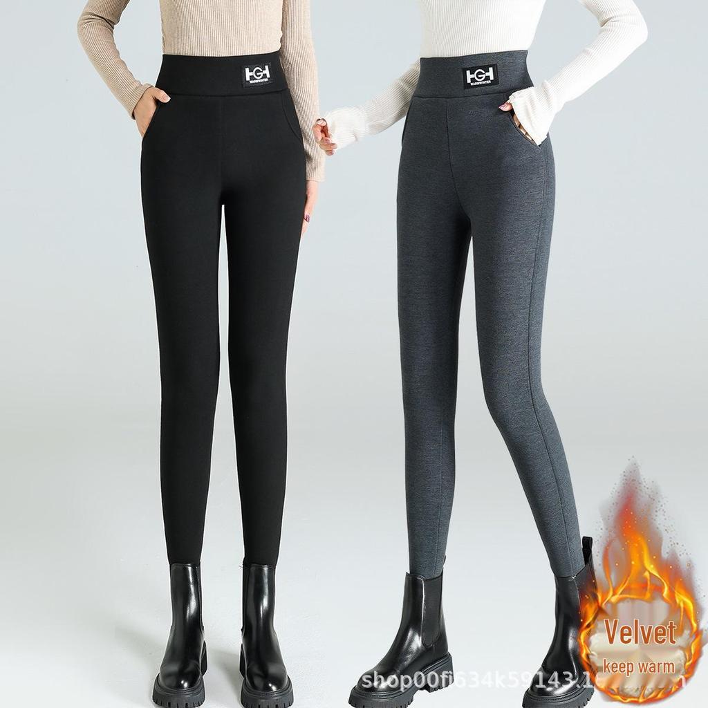 Tjocka Leggings med Fleecefoder för Kvinnor: Hög midja, Lammull, Perfekt för höst och vinter