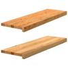 Vidaxl Window Sills 2 Pcs., Light Brown, 80X25X2 Cm, Solid Oak Wood