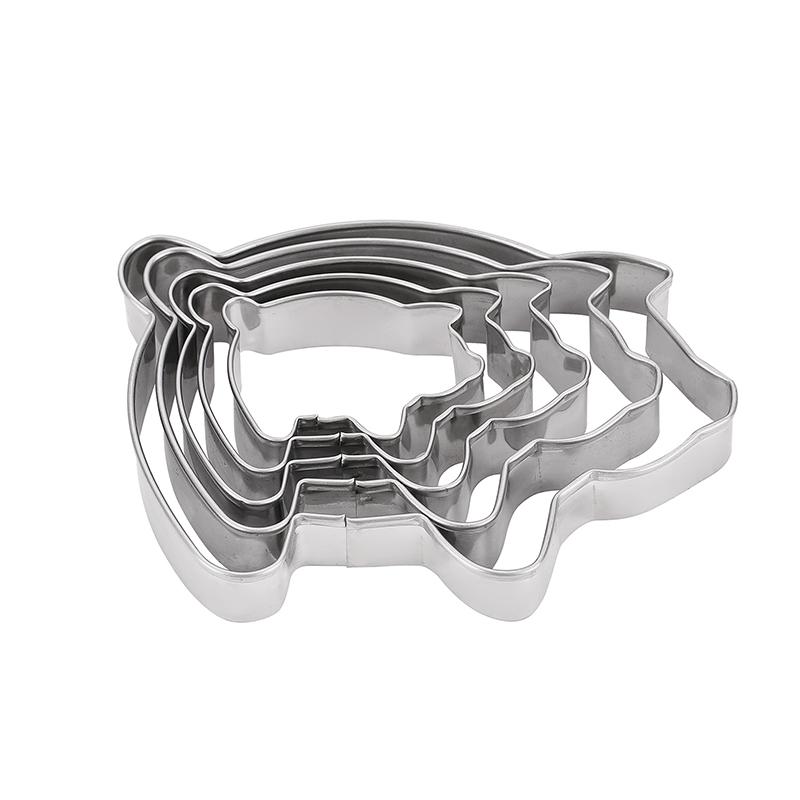 Stainless Steel Cutter Two-Sided Bread Mold With Pig Cookie Cutter For Pan Mexicano Dough Bread Shape Cutter For Home Kitchen