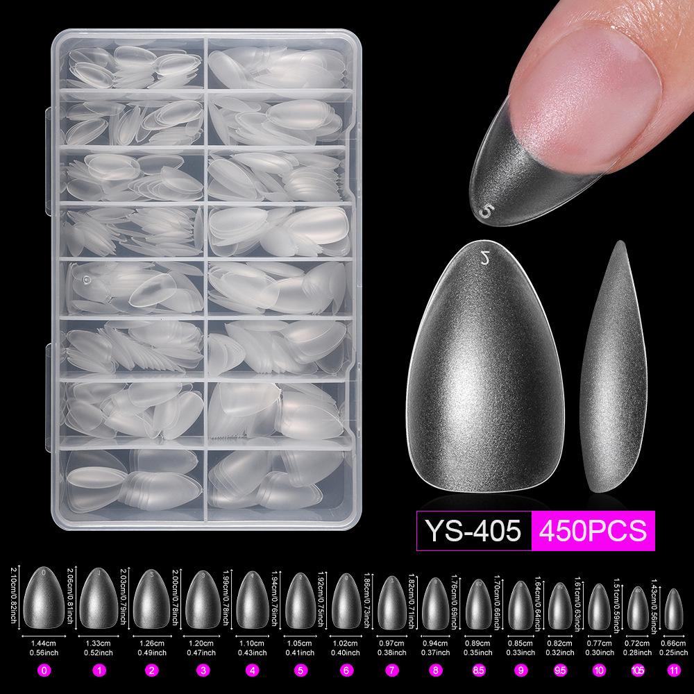 Matte 450-Piece Almond Wearable Nail Tips - Ultra-Thin, Seamless, No Filing Needed False Nails for Manicure